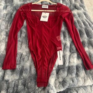 Princess Polly Vibrant Red Mesh Bodysuit